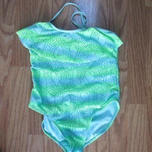 5 for $25 Girls size 10/12 OP all in one swimsuit Lime green and blue